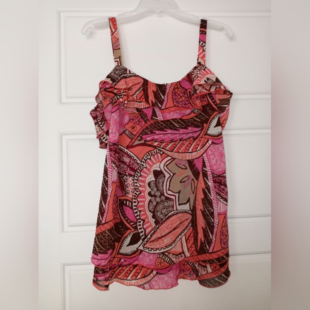W by Worth colorful boho sleeveless blouse size 16